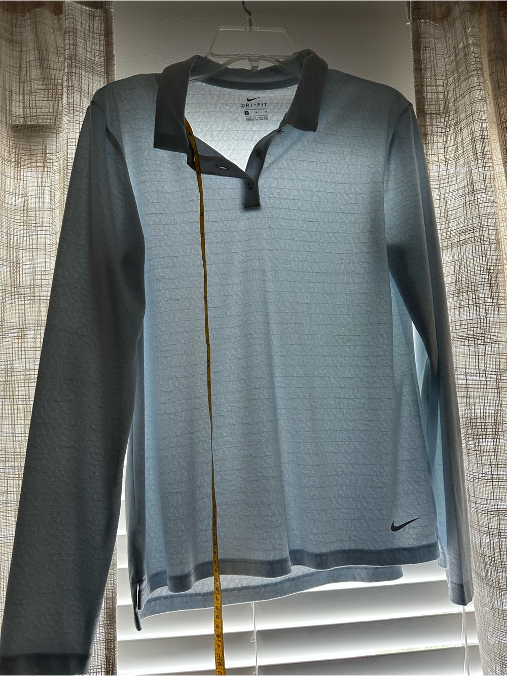 Women’s Nike Dri-FIT Light Blue Soft Cheetah Long Sleeve Golf Polo